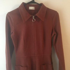 Wilfred Brown Zip-Front Jumpsuit